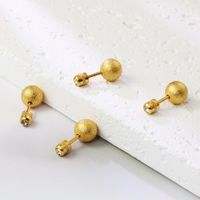 1 Pair Simple Style Round Plating Stainless Steel 18k Gold Plated Ear Studs main image 4
