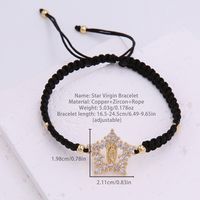 Glam Einfacher Stil Die Jungfrau Stern Seil Kupfer Stricken Überzug Inlay Zirkon 18 Karat Vergoldet Frau Kordelzug Armbänder main image 2