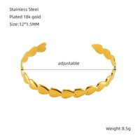Simple Style Heart Shape Solid Color 304 Stainless Steel 18K Gold Plated Titanium Steel Bangle In Bulk sku image 1