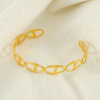 Simple Style Heart Shape Solid Color 304 Stainless Steel 18K Gold Plated Titanium Steel Bangle In Bulk main image 4