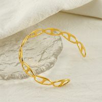 Simple Style Heart Shape Solid Color 304 Stainless Steel 18K Gold Plated Titanium Steel Bangle In Bulk main image 6