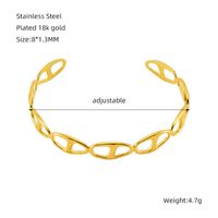 Simple Style Heart Shape Solid Color 304 Stainless Steel 18K Gold Plated Titanium Steel Bangle In Bulk sku image 2