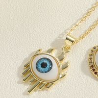 Ethnic Style Devil's Eye Brass Plating Inlay Resin 14k Gold Plated Women's Pendant Necklace main image 4