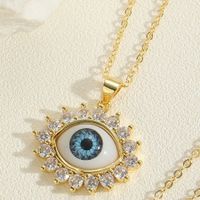 Ethnic Style Devil's Eye Brass Plating Inlay Resin 14k Gold Plated Women's Pendant Necklace main image 5