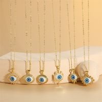 Ethnic Style Devil's Eye Brass Plating Inlay Resin 14k Gold Plated Women's Pendant Necklace main image 1