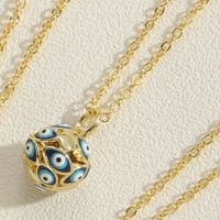 Ethnic Style Simple Style Devil's Eye Copper Enamel Plating 14k Gold Plated Pendant Necklace sku image 1