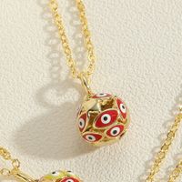 Ethnic Style Simple Style Devil's Eye Copper Enamel Plating 14k Gold Plated Pendant Necklace sku image 4