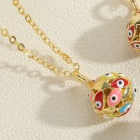 Ethnic Style Simple Style Devil's Eye Copper Enamel Plating 14k Gold Plated Pendant Necklace sku image 5