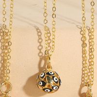 Ethnic Style Simple Style Devil's Eye Copper Enamel Plating 14k Gold Plated Pendant Necklace sku image 3