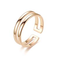 Estilo Simple Líneas Acero Inoxidable Metal Hombres Anillos Abiertos sku image 3