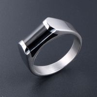 Simple Style Solid Color Titanium Steel Polishing Men's Rings main image 1