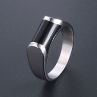 Simple Style Solid Color Titanium Steel Polishing Men's Rings main image 3