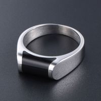 Simple Style Solid Color Titanium Steel Polishing Men's Rings main image 2