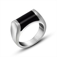 Simple Style Solid Color Titanium Steel Polishing Men's Rings sku image 1