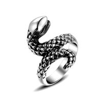 Casual Snake Titanium Steel Polishing Men's Rings sku image 1