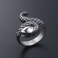Casual Snake Titanium Steel Polishing Men's Rings main image 3
