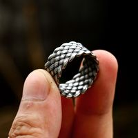 Retro Geometric Titanium Steel Polishing Men's Rings main image 4