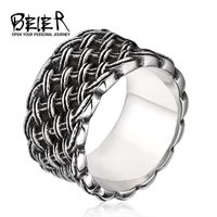 Retro Geometric Titanium Steel Polishing Men's Rings main image 2