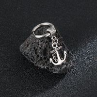 1 Piece Retro Punk Anchor Plating Stainless Steel Drop Earrings main image 6