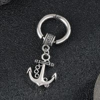 1 Piece Retro Punk Anchor Plating Stainless Steel Drop Earrings main image 4