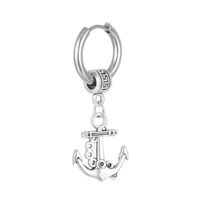 1 Piece Retro Punk Anchor Plating Stainless Steel Drop Earrings main image 3