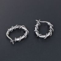 1 Piece 1 Pair Simple Style Geometric Polishing Titanium Steel Hoop Earrings main image 3