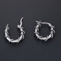 1 Piece 1 Pair Simple Style Geometric Polishing Titanium Steel Hoop Earrings main image 5