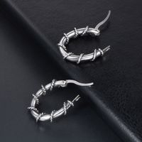 1 Piece 1 Pair Simple Style Geometric Polishing Titanium Steel Hoop Earrings main image 6