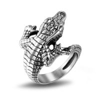 Classic Style Crocodile Titanium Steel Polishing Men's Rings main image 4