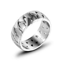 Simple Style Round Titanium Steel Polishing Unisex Rings sku image 1