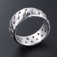Simple Style Round Titanium Steel Polishing Unisex Rings main image 6