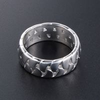 Simple Style Round Titanium Steel Polishing Unisex Rings main image 3