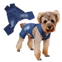 Style Britannique Jean Couleur Unie Vêtements Pour Animaux De Compagnie sku image 2