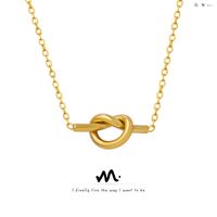 Einfacher Stil Knoten Titan Stahl Überzug 18 Karat Vergoldet Halskette main image 5
