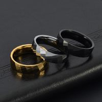 Punk Solid Color Tungsten Steel Polishing Men's Rings main image 4