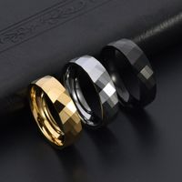 Punk Solid Color Tungsten Steel Polishing Men's Rings main image 1