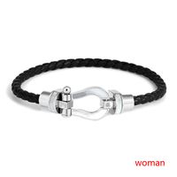 Lady Solid Color Stainless Steel Women's Bracelets sku image 31