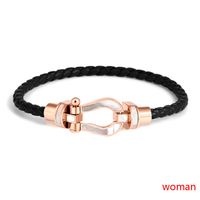 Lady Solid Color Stainless Steel Women's Bracelets sku image 32