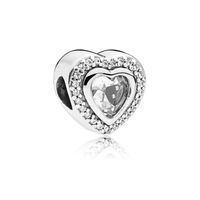 Romantic Heart Shape Sterling Silver Inlay Artificial Gemstones Jewelry Accessories sku image 10