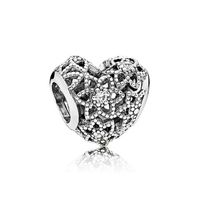 Romantic Heart Shape Sterling Silver Inlay Artificial Gemstones Jewelry Accessories sku image 1