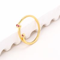 Simple Style Square Copper Inlay Zircon Open Rings sku image 4