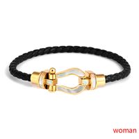 Lady Solid Color Stainless Steel Women's Bracelets sku image 33