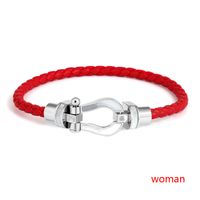 Lady Solid Color Stainless Steel Women's Bracelets sku image 34