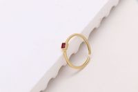 Simple Style Square Copper Inlay Zircon Open Rings sku image 1