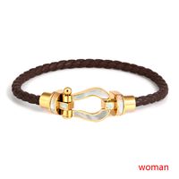 Lady Solid Color Stainless Steel Women's Bracelets sku image 39