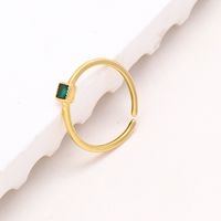 Simple Style Square Copper Inlay Zircon Open Rings sku image 2