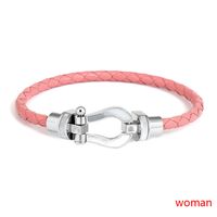 Lady Solid Color Stainless Steel Women's Bracelets sku image 43