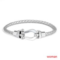Lady Solid Color Stainless Steel Women's Bracelets sku image 46