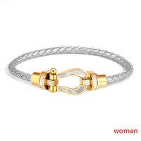 Lady Solid Color Stainless Steel Women's Bracelets sku image 48