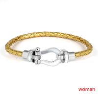 Lady Solid Color Stainless Steel Women's Bracelets sku image 49
